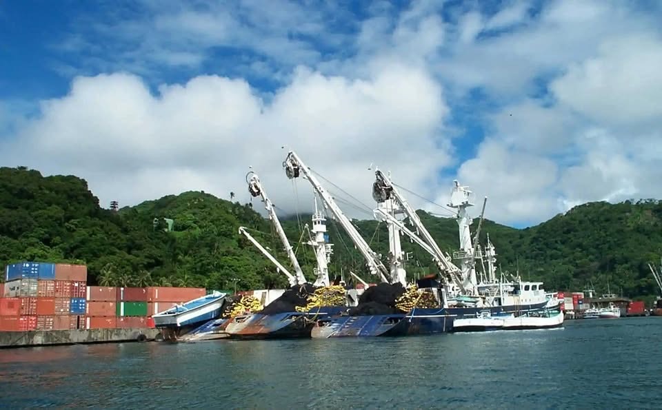Purse seine vessels unloading at the Pago Pago waterfront
